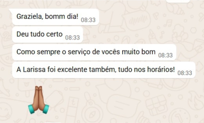 Tudo perfeito Ju Muito obrigado